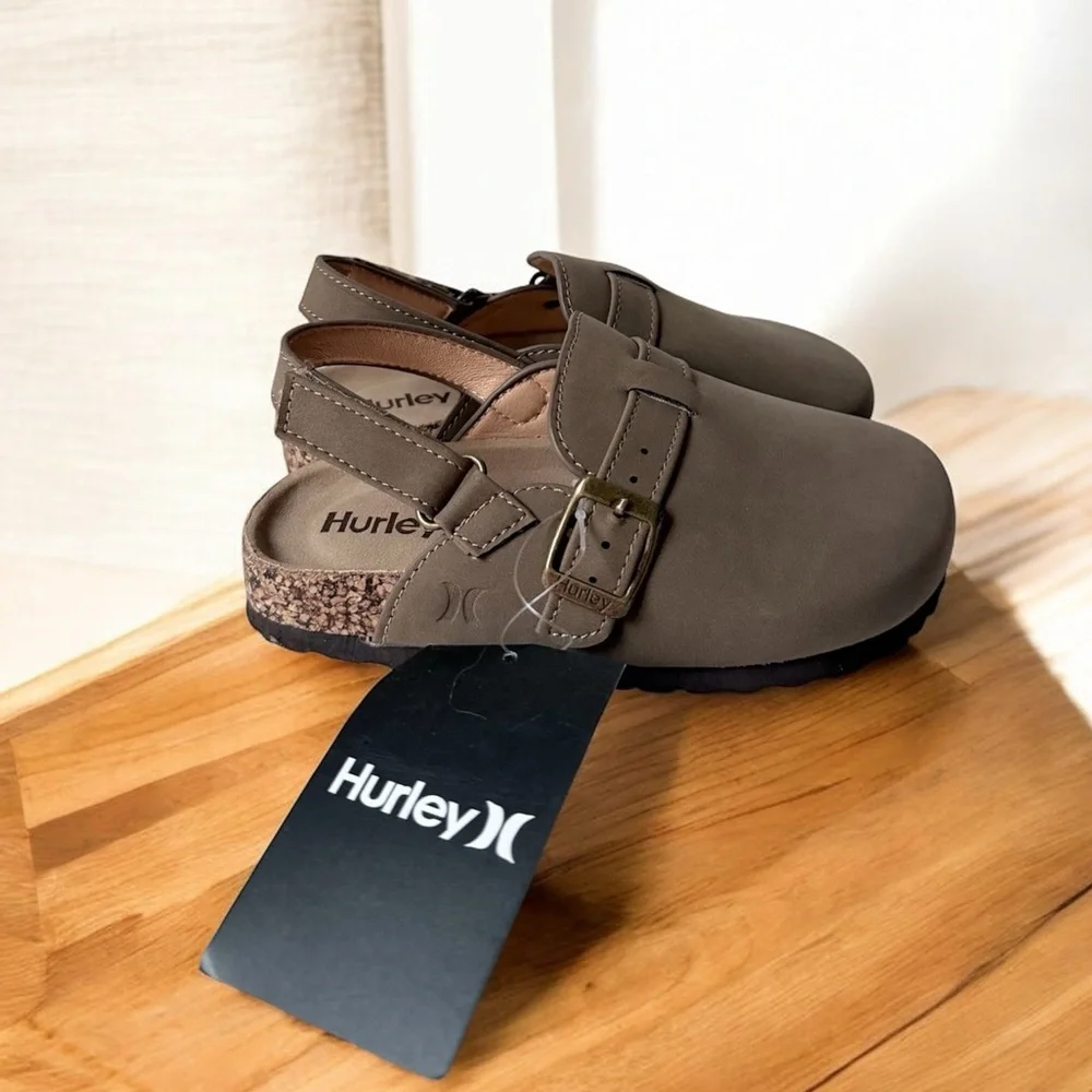 Hurley Tan Slip-On Sandals with Buckle size 9